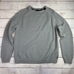 Armani‎ Exchange AX Gray Textured Knit Sweater Mens XL Cotton Cashmere (Read)